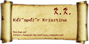 Káspár Krisztina névjegykártya